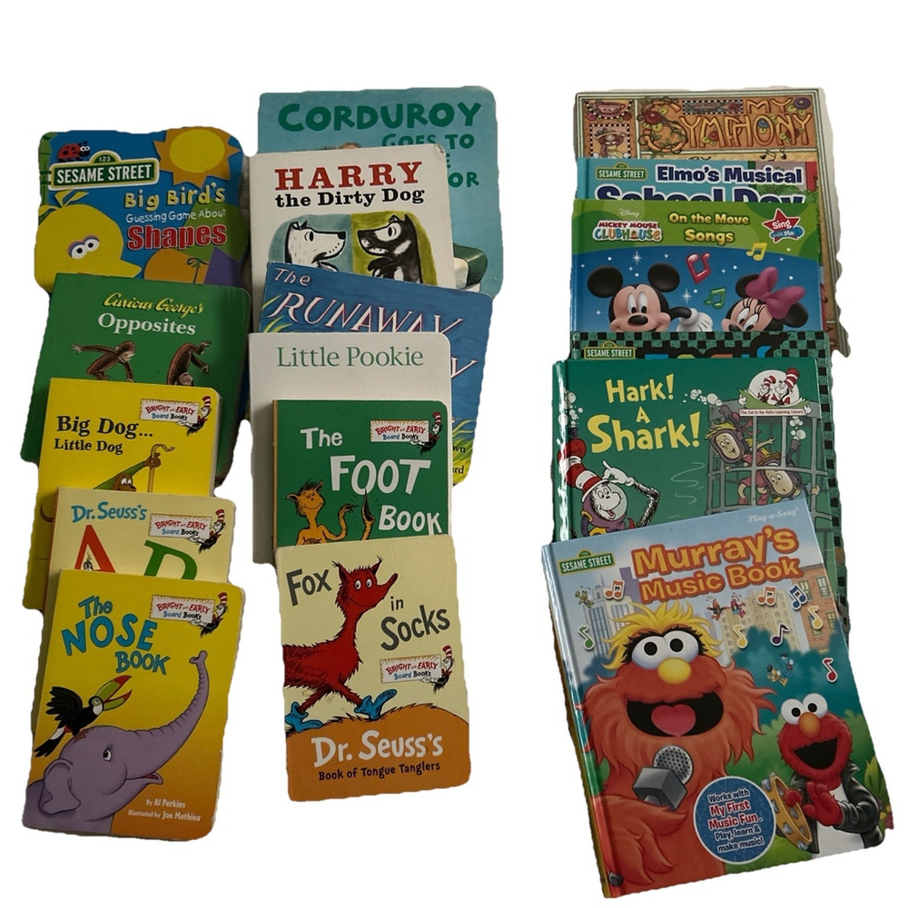 bundle of kids books lot Of 13 Total Dr Suess Sesame Street Curious George